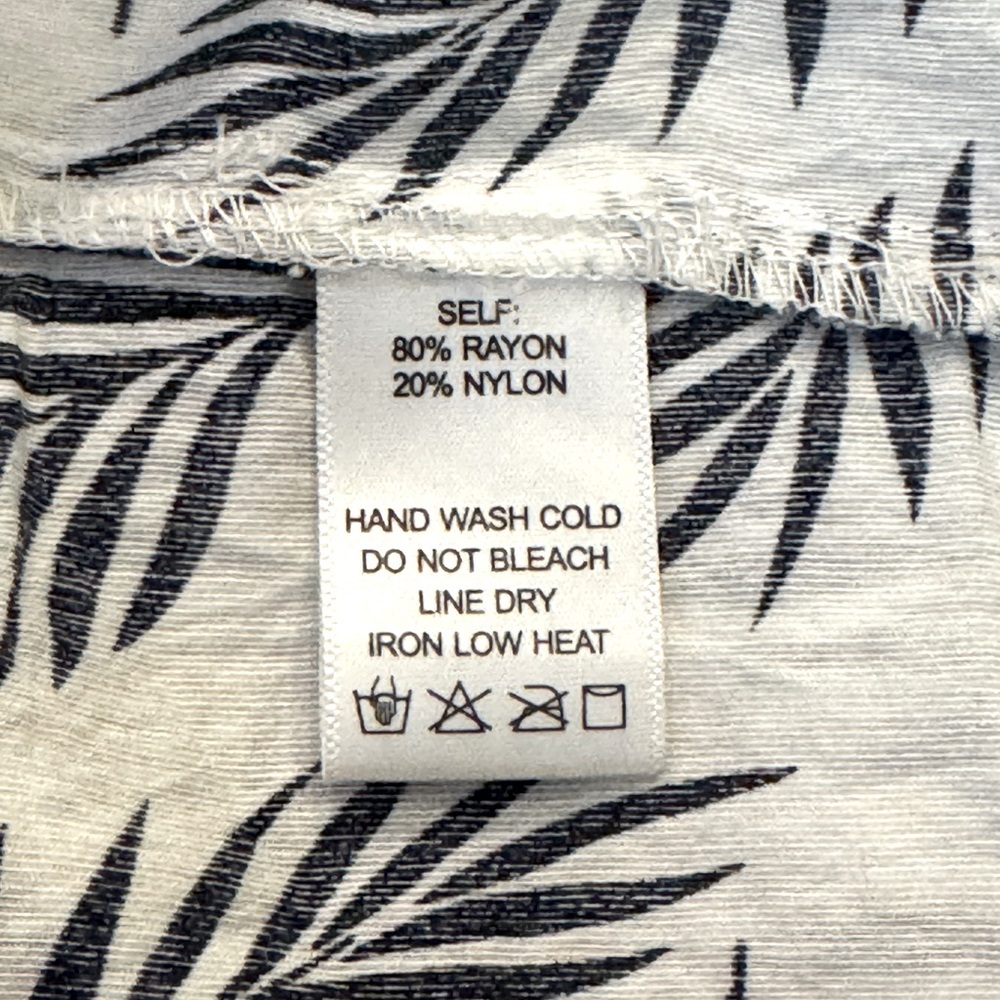 ee:some White & Navy Blue Palm Print Tiered Skirt Smocked Strapless Maxi Dress - Picture 9 of 14